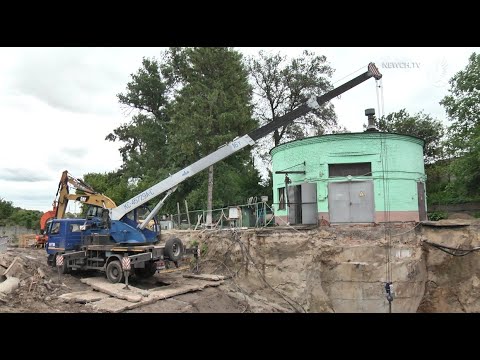 На вулиці Мстиславській триває ремонт на каналізаційній станції