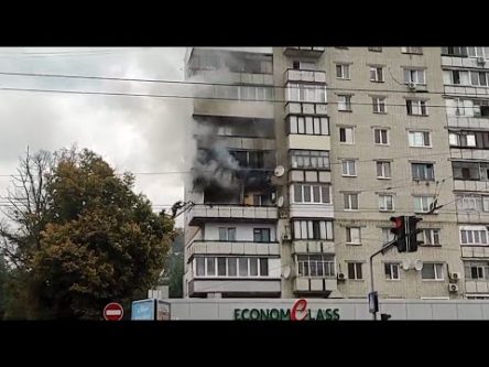 Пожежа в багатоповерхівці Чернігова (Відео)
