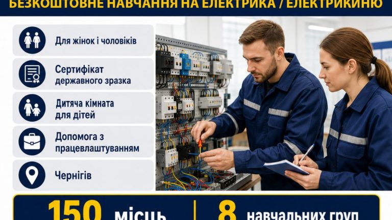 Безкоштовне навчання за професією «Електрик/електрикиня»